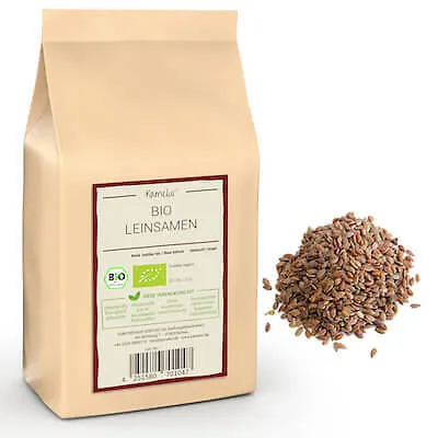  500g BIO Leinsamen ganz, braune Leinsamen BIO ohne Zusätze 12 EUR/kg