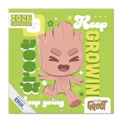 Grupo Erik Kalender 2026 Wandkalender Marvel I Am Groot Kalender Familienplaner - Jahresplaner Monatskalender 2026 30 x 30 cm Planer Jahreskalender 25 für 12 Monate - Offizieller Geschenke Fanartikel