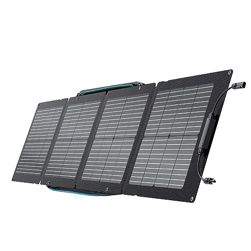 EF ECOFLOW Tragbares Solarpanel, 110 W, faltbar, mit Tragetasche, hohe 23% Effizienz, IP68 wasser- und staubdichtes Design für Camping, Wohnmobile oder Hinterhof