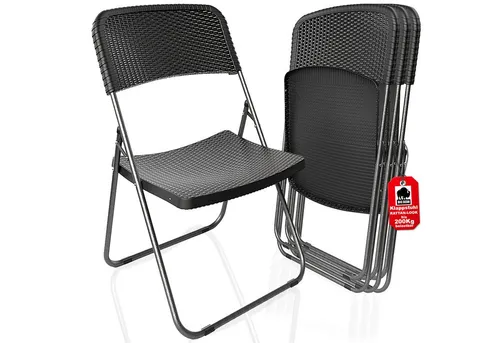 BigDean Klappstuhl Rattan Optik – Wetterfester Gartenstuhl bis 200kg - Vielseitiger Klappstuhl für Camping und Garten, belastbar bis 200 kg, wetterfest und mit stilvoller Rattan-Optik – ideal für jede Gelegenheit.