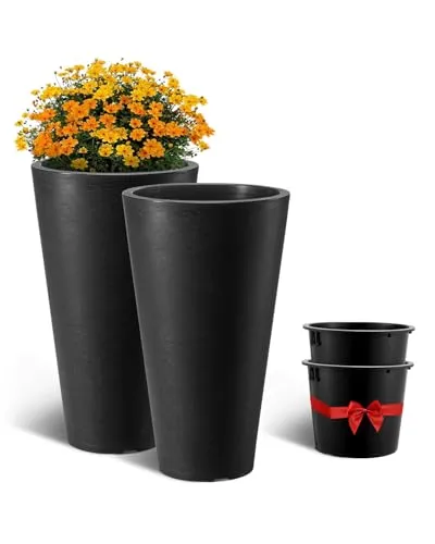 VEVOR Blumentopf 2er Set, 590 mm in schwarz von Vevor