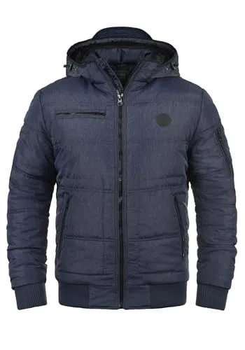 Blend Boris Teddy Herren Jacke - Gefütterte Steppjacke mit Kapuze in Navy - Funktionsjacken mit abnehmbarer Kapuze und hochwertigem Teddyfutter, ideal für kalte Tage. Nachhaltig produziert und vielseitig kombinierbar für jeden Anlass.