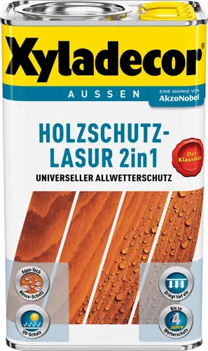 Xyladecor Holzschutz-Lasur 2 in 1, Fertig gemischt, 12 m²/L, 0,75 l