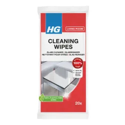 HG International B.V. HG Glas Reiniger Tücher, Glasreinigungstücher für Glas und Spiegel, 1 Packung = 20 Tücher 456000103