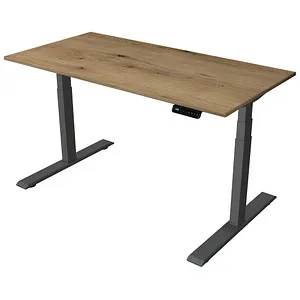Kerkmann Smart Office Schreibtisch, elektrisch höhenverstellbar, Eiche/Anthrazit, 140 x 70 cm - Kinderschreibtische mit elektrisch höhenverstellbarer Funktion für ergonomisches Arbeiten, ideal für wechselnde Sitz- und Stehpositionen.