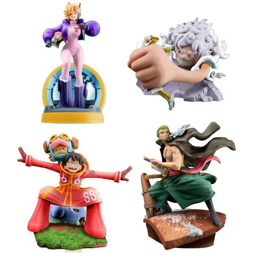 One Piece Petitrama PVC Mini-Statue Logbox Re Birth Egghead Set 9 cm - Aufstellfiguren & Statuen, detailreiche Mini-Statue aus hochwertigem PVC für Fans und Sammler