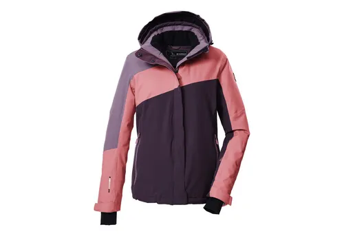 KILLTEC Damen Funktionsjacke KSW 26 WMN SKI JCKT - Skijacke im Colourblock Design, wind- und wasserdicht mit 10.000 mm Wassersäule, atmungsaktiv und aus recyceltem Material für umweltbewusste Wintersportler.