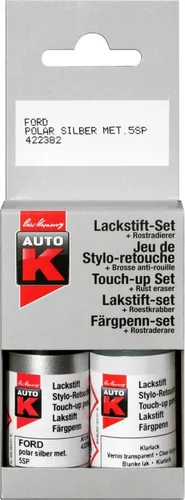 Auto-K Lackstift VW Audi kristallsilber LY7T mit Klarlack 2x 9ml