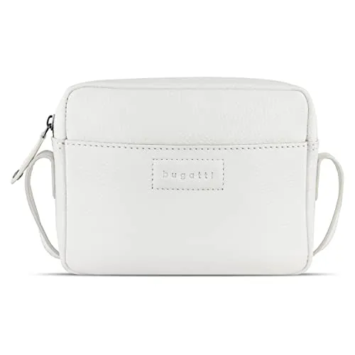 bugatti Elsa kleine Schultertasche mit Reißverschluss - Umhängetasche aus hochwertigem Rindleder, handgefertigt und mit verstellbarem Lederriemen, ideal für Alltag und Events mit viel Stauraum.