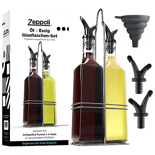 Zeppoli COMINHKG128796 Oil and Vinegar Bottles RYL-78892001, Edelstahl Glas, Transparent