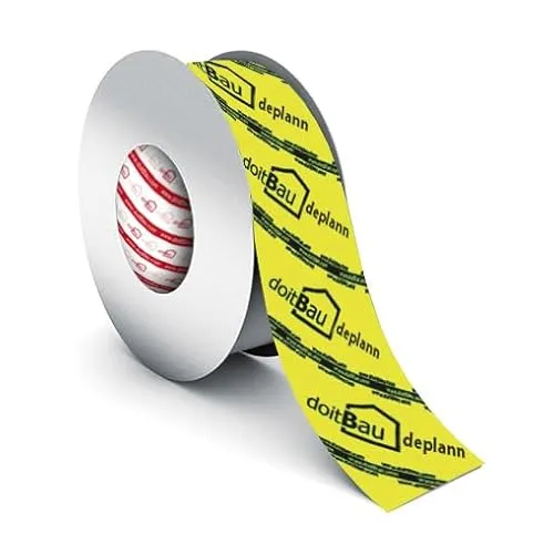 doitBau deplann 60 Dampfsperrklebeband 60mm x 25m gelb - Zuverlässiges Dampfsperrklebeband für die Abdichtung von Überlappungen und Rissen im Innen- und Dachbereich. Ideal für luftdichte Verbindungen bei OSB-Platten und einfach in der Handhabung.