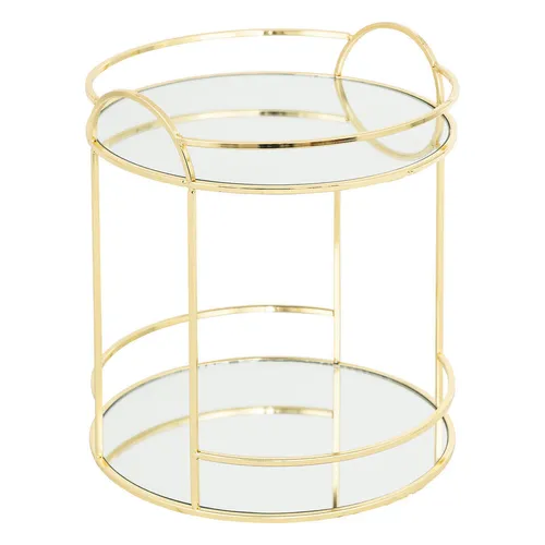 Dekoratives Spiegeltablett Gold FEEL, 20,5 x 24 cm - Elegantes Serviertablett aus Metall in gold, ideal für stilvolle Anlässe und zur Präsentation von Snacks oder Drinks.