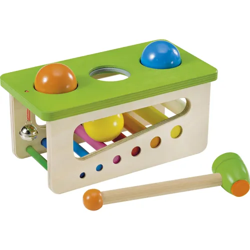 Selecta 62017 Battino Klopfbank aus Holz - Klopf- & Hämmerspielzeug für Kinder von 10 Monaten bis 3 Jahren, fördert spielerisch die Motorik mit robustem, handgefertigtem Holzspielzeug aus Deutschland.