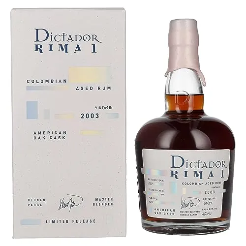Dictador RIMA 1 19 Years Old AMERICAN OAK Cask Vintage 2003 43% Vol. 0,7l in Geschenkbox