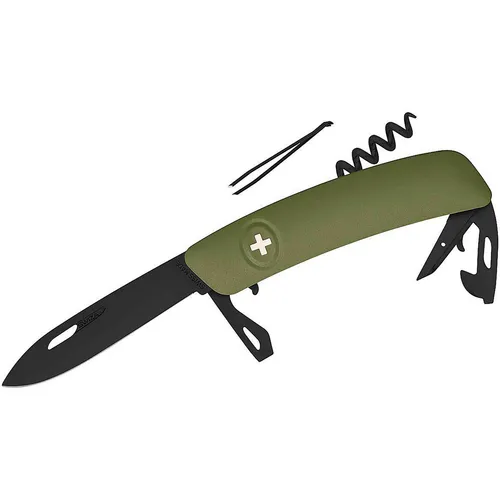 SWIZA Unisex – Erwachsene Schweizer Messer D03 AB Olive, Schwarz, 17cm, SZA331050