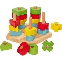Eichhorn Steckspielzeug Set 21-tlg. aus Holz - Bunt und Made in Europe, ideal für kreative Kinder ab 12 Monaten