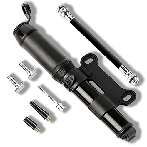 Fahrradpumpe luftpumpe Fahrrad Mini luftpumpe 140 PSI Tragbar für Fahrradpumpe Alle Ventile Schrader Valve and Presta Ventile für BMX Mountainbike Rennrad E-Bike Ballpumpe mit Montagehalterung