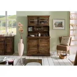 Buffet Mango 110x55x190 dunkelbraun geölt RODEZ #153 von Massivholzmöbel24