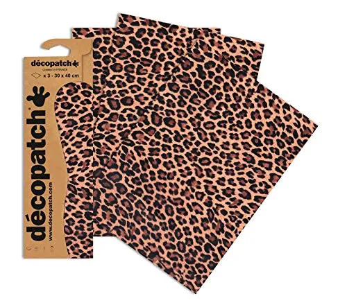 Produktbild Décopatch Papier No. 207 (braun Leopard, 395 x 298 mm) 3er Pack