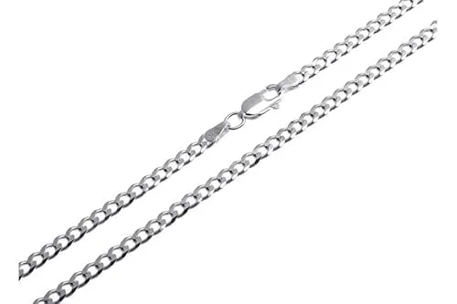 Silberketten Store Panzerkette Damen 925 Sterling Silber 50 cm - Ketten für Damen - Hochwertige 3 mm breite Panzerkette aus 925 Sterling Silber, nickelfrei und ideal als Geschenk, inklusive edler Geschenkverpackung.