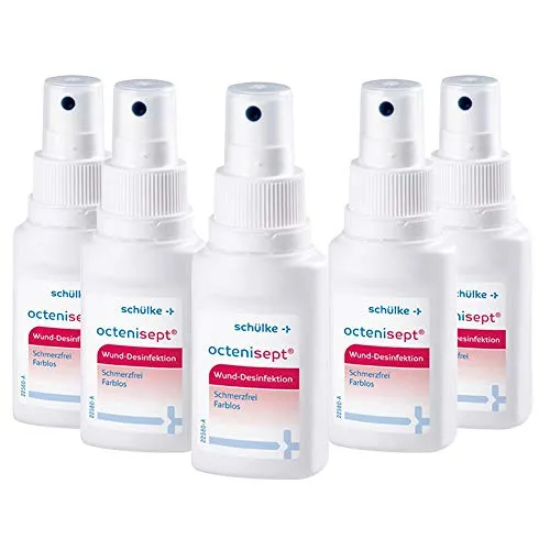 Schülke Octenisept® Wund Desinfektion 5x 50 ml - Desinfektionslösungen, schmerzfreie Wundbehandlung mit bewährtem Antiseptikum für schnelle Heilung und Infektionsschutz.