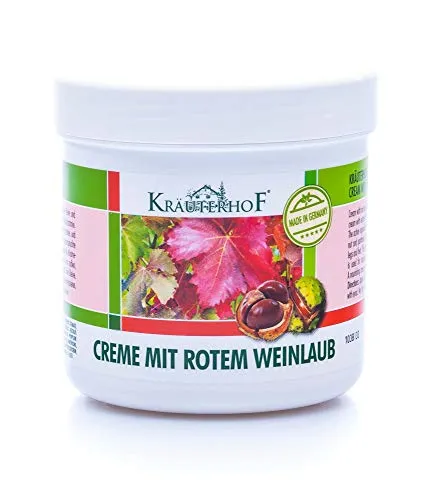 Kräuterhof® Creme mit Rotem Weinlaub (250ml) – Vitalisierende Bein- und Fußcreme