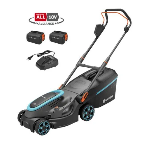 Gardena Akku-Rasenmäher PowerMax 37 in blau von GARDENA