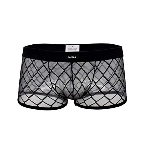 iooico Herren Boxershorts, weiche Mesh-Unterhose durchscheinende Air 2.0 Unterwäsche 1B XL (11XXXL)