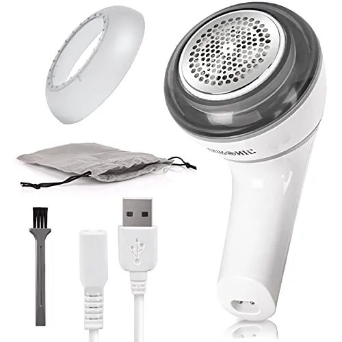 Duronic FS16USB Fusselrasierer, wiederaufladbarer Fusselentferner, verstellbarer Griff, für Pullover, Wolle und Seide geeignet, ergonomisches Design
