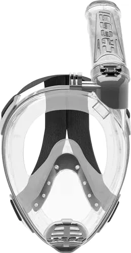 Cressi Duke Action Schnorchelmaske Erwachsene, Vollmaske für Brillenträger | Tauchmaske mit Action Cam Halterung, für Brillenträger, 100% Silikon, verstellbares Nylonband, trockenes Atemrohr