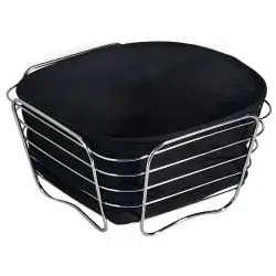 Kesper Brot- und Obstkorb Edelstahl, 21 x 21 x 11 cm 90872 , Farbe: schwarz