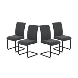 Polsterschwingstuhl 4er-Set Kiril, grau in grau von Hela