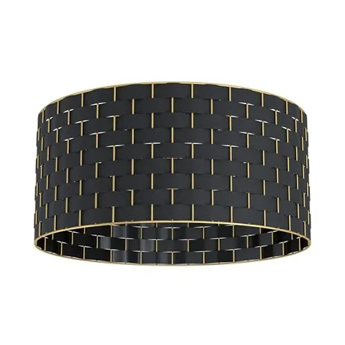 Eglo Deckenleuchte Schwarz & Messing, 25 cm - Moderne Deckenleuchte in Schwarz und Messing, rund, ideal für stilvolle Innenbeleuchtung und schafft eine gemütliche Atmosphäre in jedem Raum.