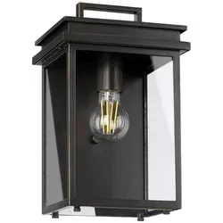 Glenview 1-flammige Wandlaterne - Antikbronze - Lampen im Prairie-Stil mit langlebiger Aluminiumguss-Konstruktion und 3 Jahren Garantie gegen Korrosion. Perfekt für stilvolle Außenbereiche.