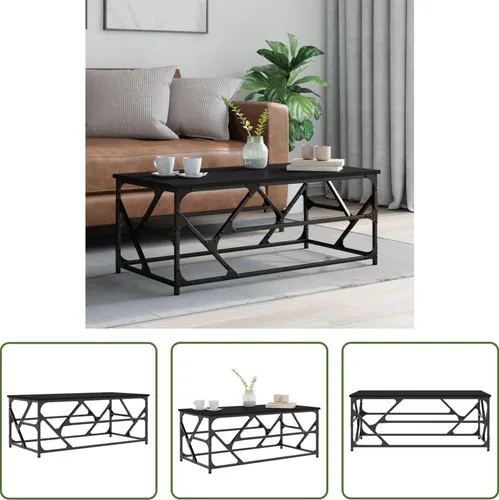 The Living Store Couchtisch Schwarz 100x50x40 Cm aus Holzwerkstoff