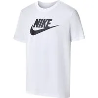 Nike Herren Sportswear Futura Icon T-Shirt, Weiß/Schwarz, L EU - Fußball-Fanartikel aus hochwertiger Baumwolle, angenehm weich und stylisch mit Nike Futura Logo auf der Brust für ein entspanntes Tragegefühl.