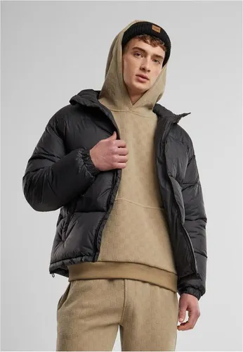 Urban Classics Herren Basic Puffer Jacket mit Kapuze - Schwarz, Größe L - Funktionsjacke für Männer, 100% Polyester, minimalistisch und zeitlos, ideal für kalte Tage mit hohem Tragekomfort und schlichter Eleganz.