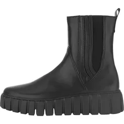 Gabor Damen Chelsea Boots - Flache Stiefeletten in Schwarz - Wanderschuhe mit moderater Mehrweite (G) und bequemem Microfutter, ideal für den Übergang und lässige Outfits.