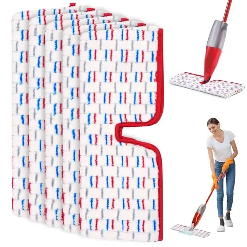 Stück Mop Pads Kompatibel mit Vileda 1-2 Spraymax Sprühwischer, Wiederverwendbar Ersatzbezug Kompatibel mit Vileda Bodenwischer, Waschbarer Wischbezug Mop Microfaser für Alle Hartböden 5