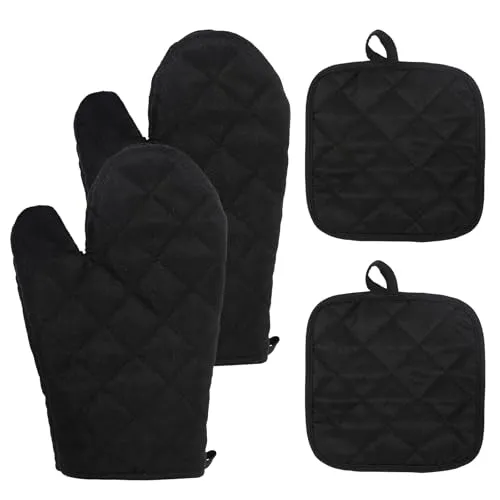Ofenhandschuhe Topflappen Handschuh 4er Set Ofenhandschuhe Hitzebestaendig Backofen Handschuhe rutschfeste Topfhandschuhe Zum Kochen Backen Grillen