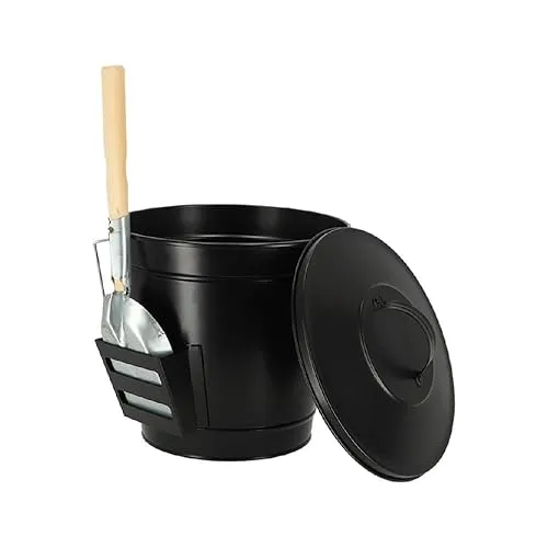 Esschert Design ff288 Ascheneimer mit Schaufel, schwarz