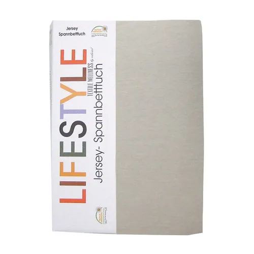 Jersey-Spannbettlaken - ecru - 90x200 cm Betttuch Bettlaken Bettbezug