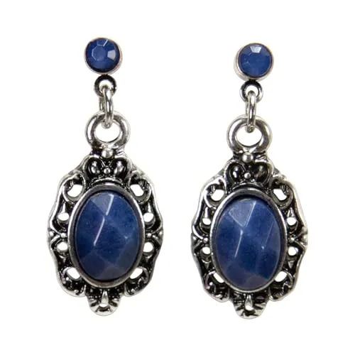 Alpenflüstern Trachten-Ohrstecker Trachtenstein in blau von Alpenflüstern