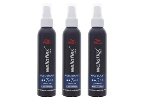 Wella Haarparfüm 3 x Wellaflex Men Full Boost Haarverdichtendes Gel Spray Starker Halt