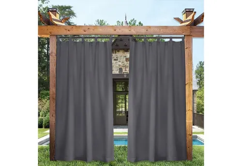 Jibenhome Verdunkelungsvorhang Terrassegardine Outdoorvorhang Wasserabweisend, Ösen Schlaufengardine (1 St), für Rasen und Garten