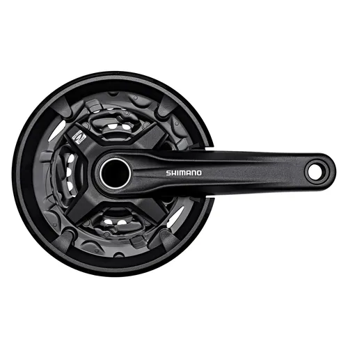 SHIMANO Tretlager 2092836030 - 175 mm, Schwarz - Kurbel & -garnituren, ideal für 3 x 9 Kettenschaltungen, robuste 2-Piece Achsaufnahme für hohe Stabilität und Langlebigkeit.