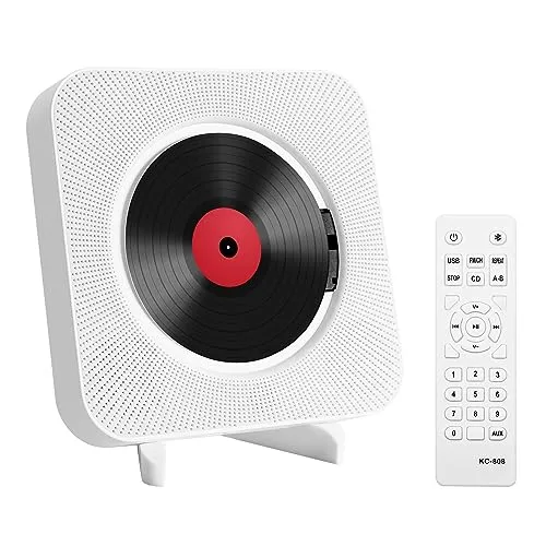 Adirigo Tragbarer Bluetooth-CD-Player - Multifunktional mit HiFi-Sound - Tragbarer CD-Player mit Bluetooth, unterstützt mehrere Formate und bietet erstklassige Klangqualität. Ideal für Zuhause, Büro oder Freizeit und lässt sich einfach wandmontieren oder aufstellen.