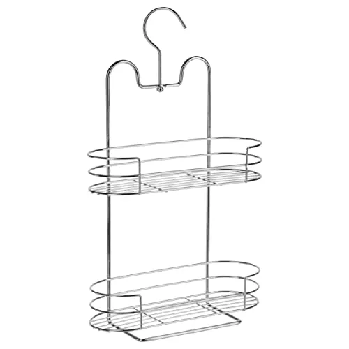 Duschregal aus verchromtem Metall - 5five Simple Smart - Praktische Badewannenablage mit 2 Regalböden, aus hochwertigem Chromstahl für Langlebigkeit und ein modernes Design.