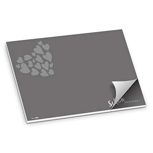 itenga Tischset Platzset Schön DASS du da bist Papier I DIN A3 (59,4cm x 42cm) 50 Blatt I ideal als Gedeckunterlage bei Geburtstagen, Grillpartys, Gartenpartys oder Mottopartys (grau)
