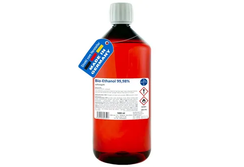 HERRLAN Bioethanol Kamin-Ethanol, 99,98% Alkohol-Gehalt, wasserfrei, 1 l, HERRLAN-Qualität I Made in Germany